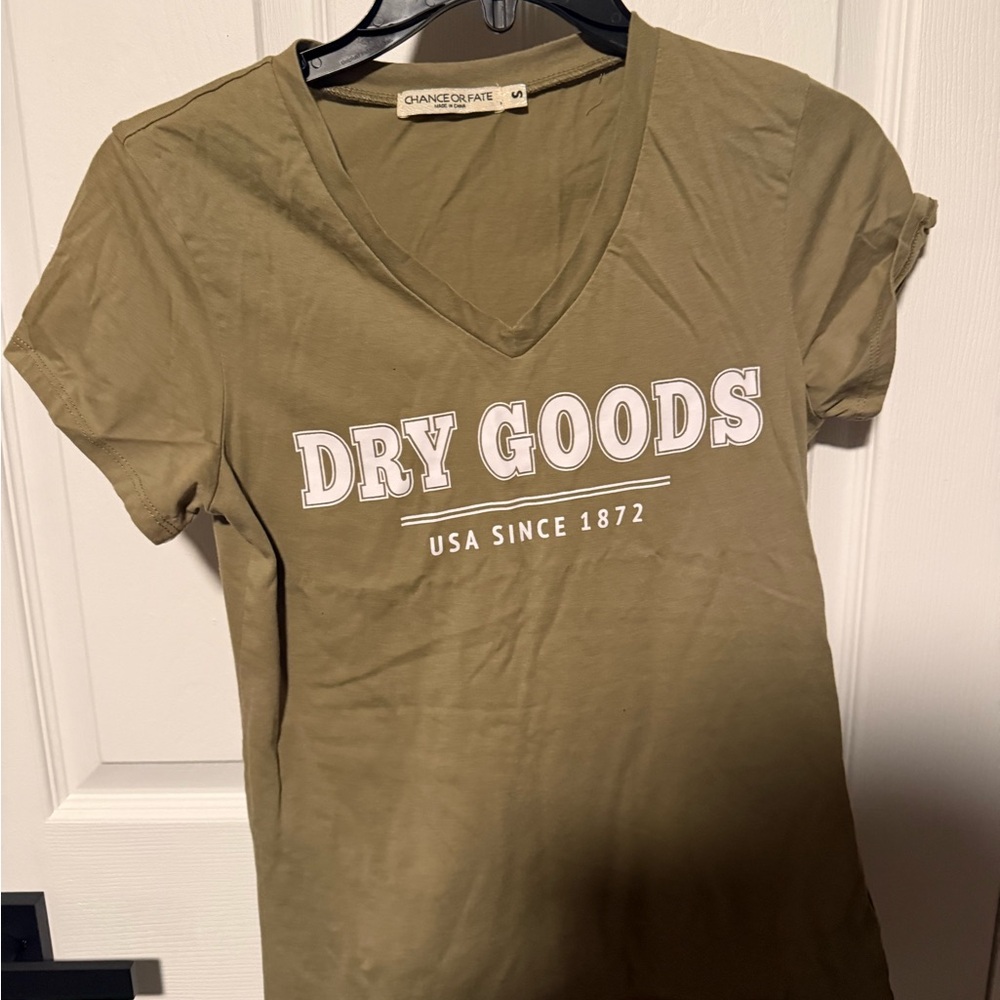 Chance or Fate Khaki V-Neck Tee